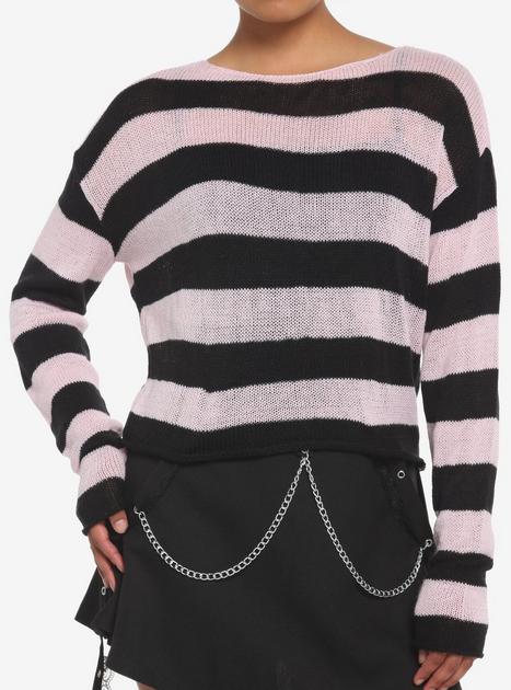 Pink black sweater best sale