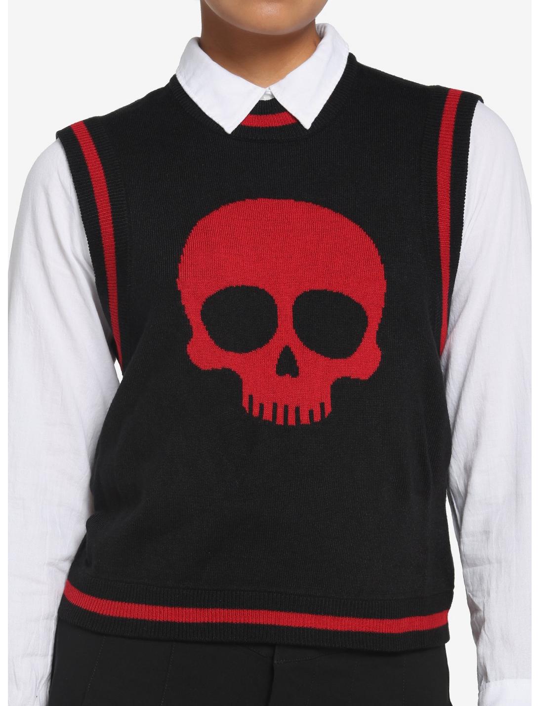 Red Skull Girls Sweater Vest, RED, hi-res