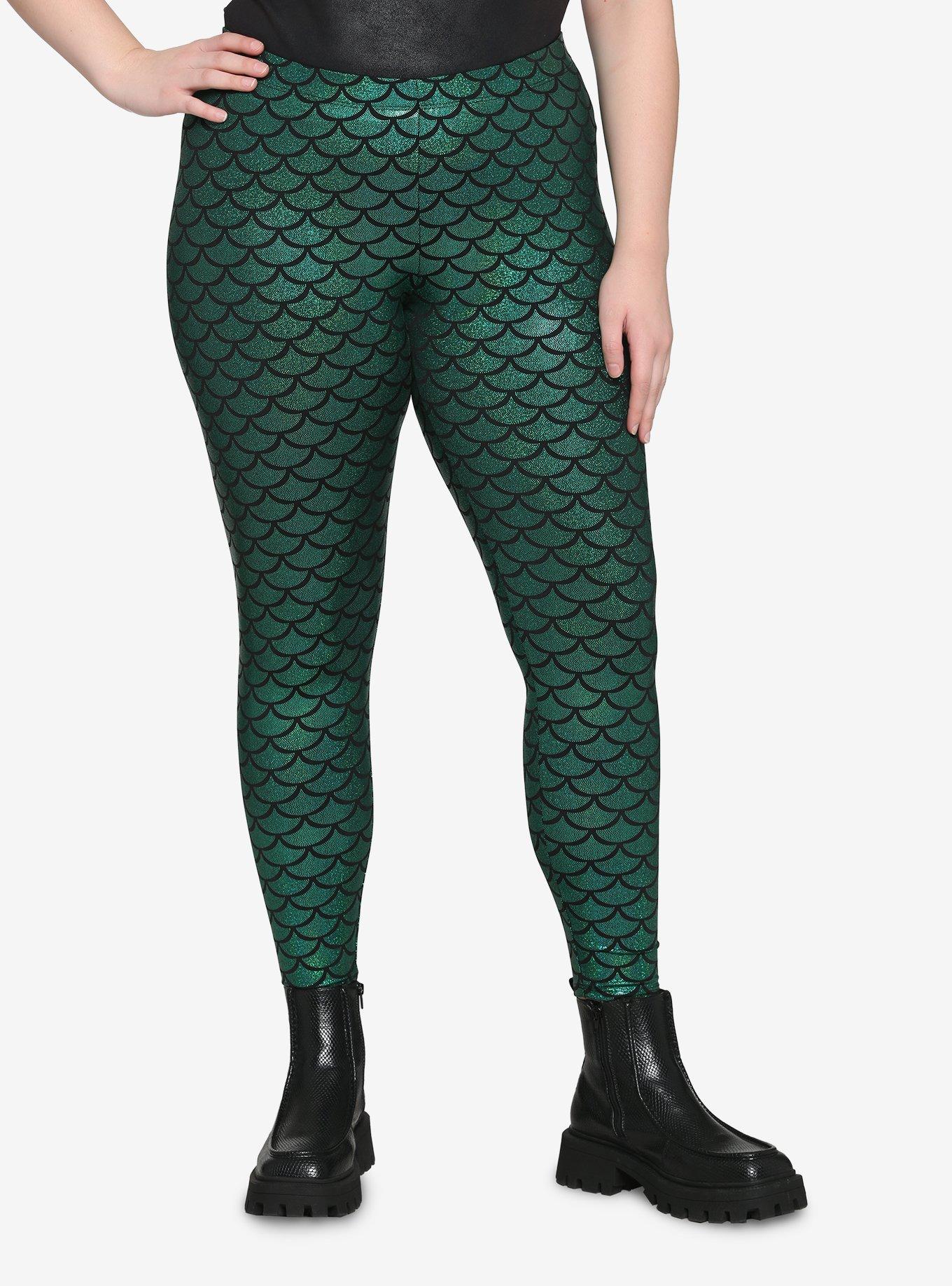 Green fish scale leggings hotsell