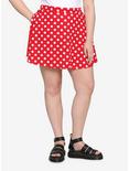 Red & White Polka Dot Skirt Plus Size, RED WHITE DOT, hi-res