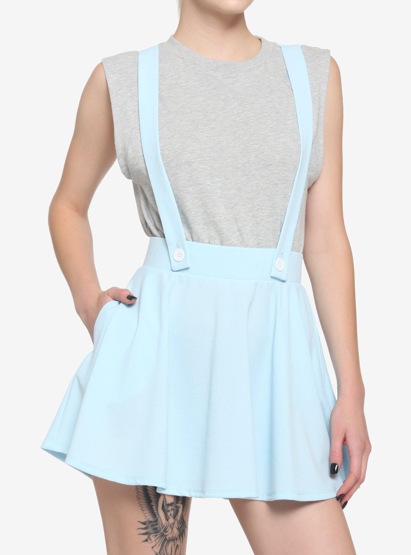 Light Blue Suspender Skirt