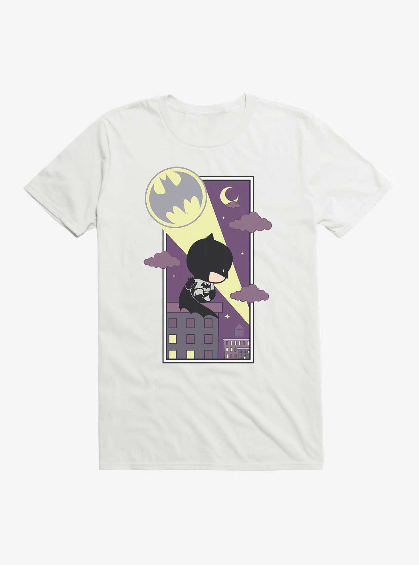 DC Comics Batman Chibi Bat Signal T-Shirt, WHITE, hi-res