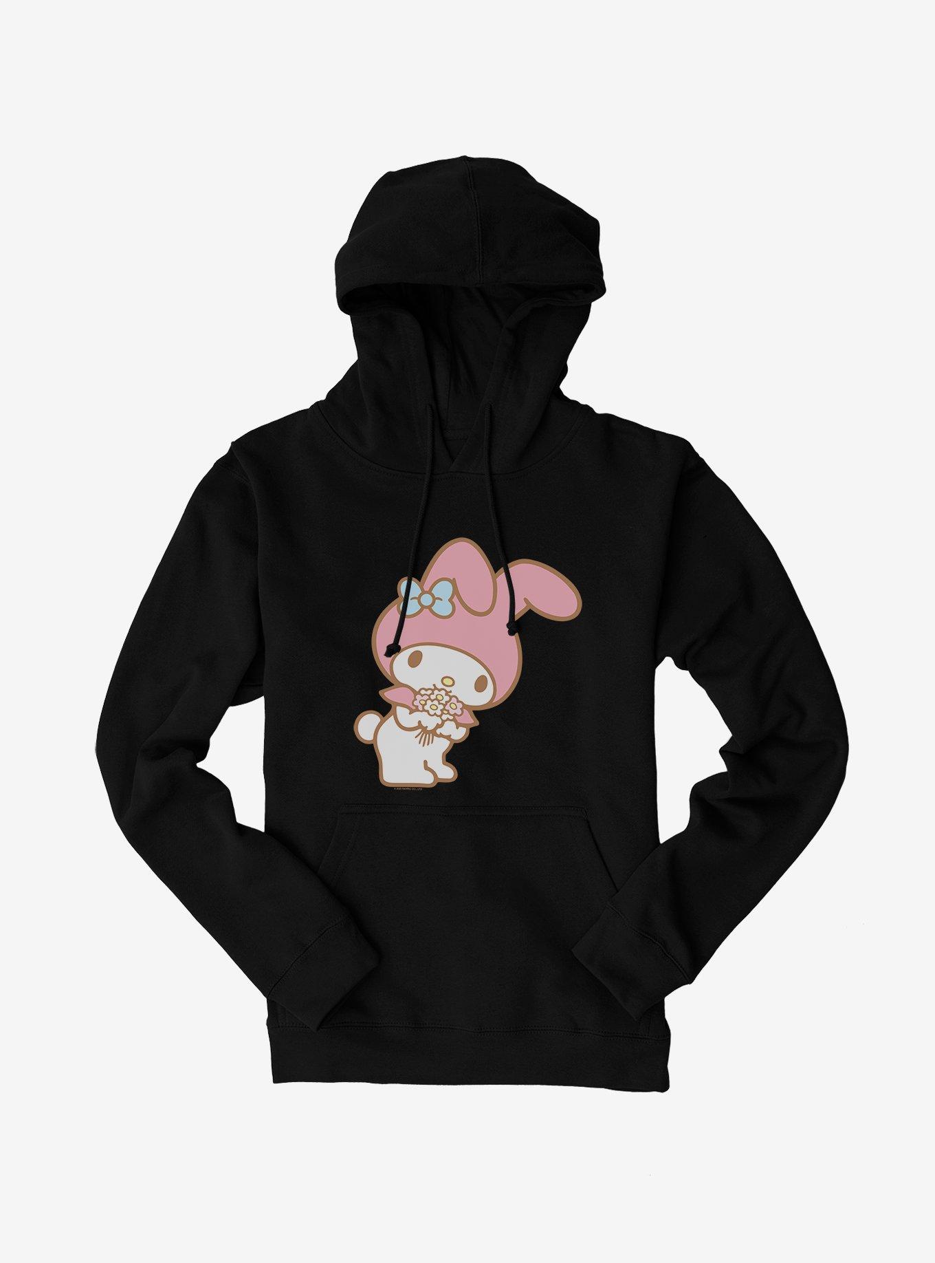 My Melody Bouquet Of Flowers Hoodie, BLACK, hi-res
