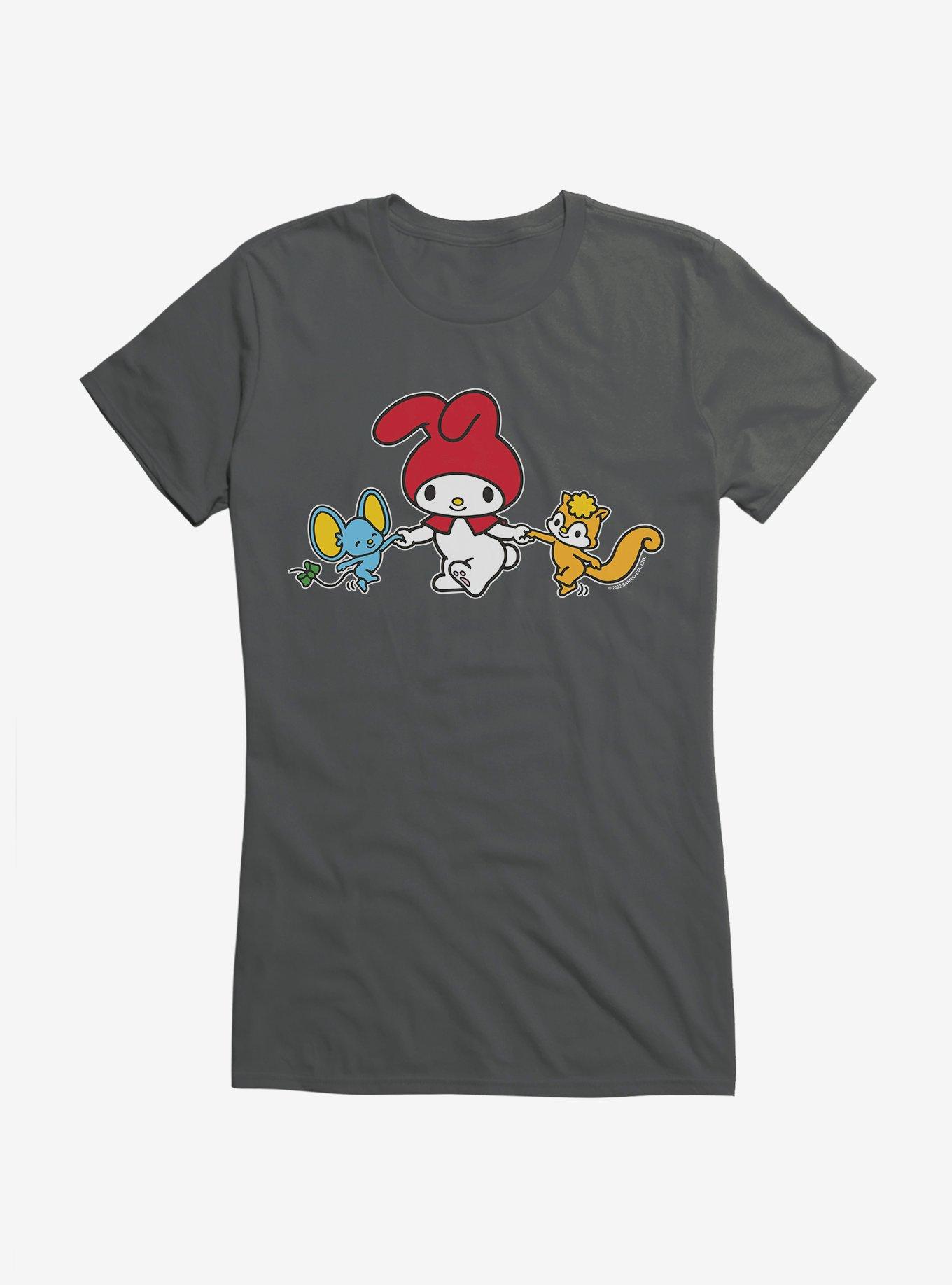 My Melody Dancing With Flat And Risu  Girls T-Shirt, , hi-res