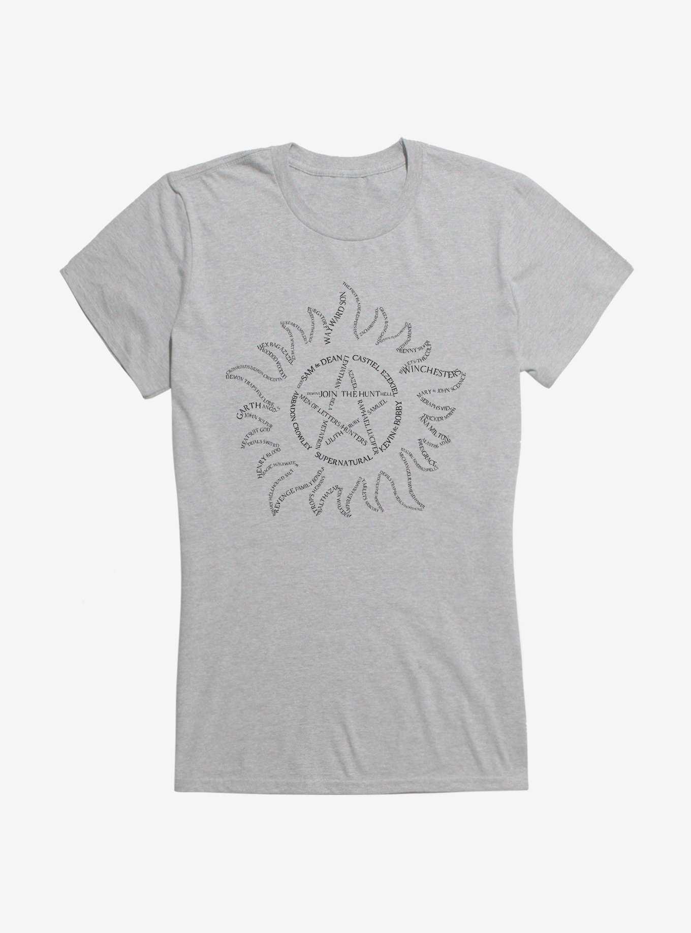 Supernatural Devil's Trap Typography Girls T-Shirt, , hi-res