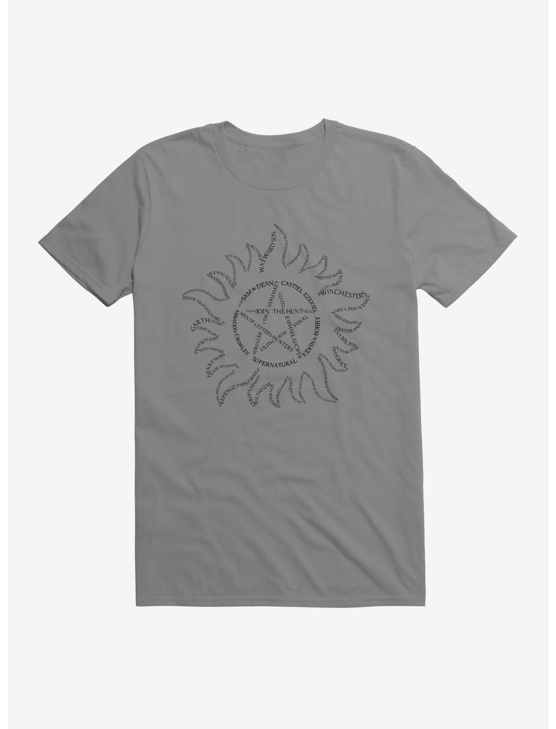 Supernatural Devil's Trap Typography T-Shirt, STORM GREY, hi-res
