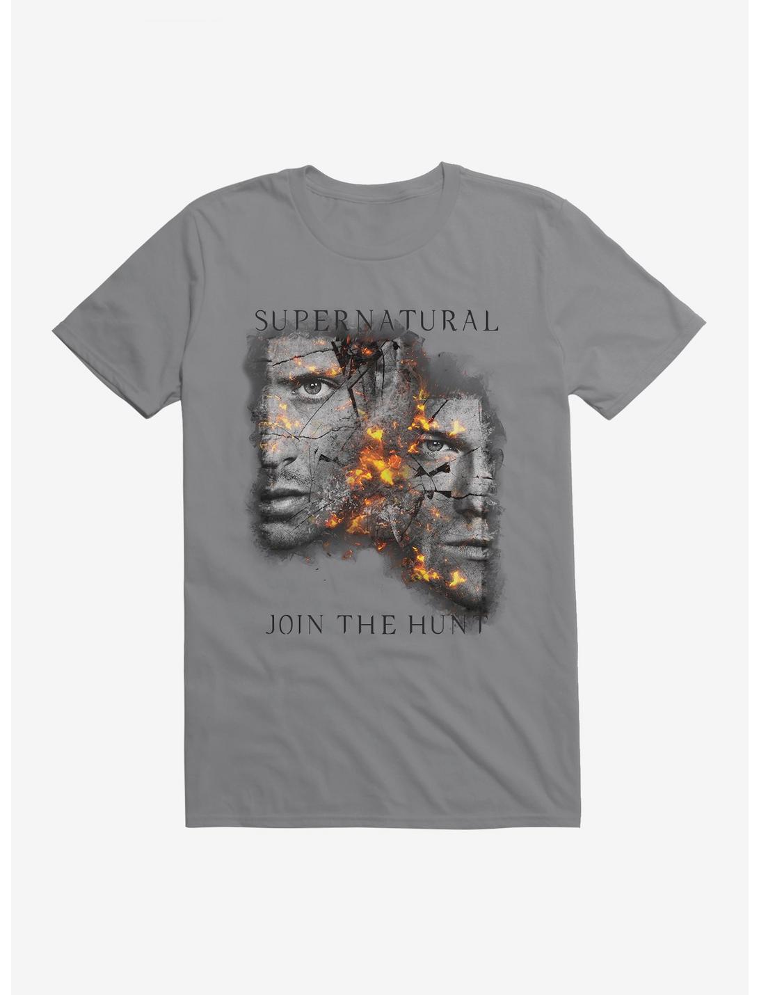 Supernatural Fire Crackle Sam & Dean T-Shirt, STORM GREY, hi-res