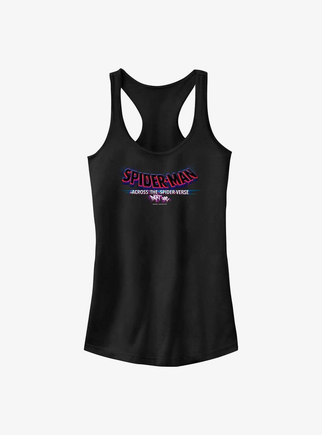 Marvel Spider-Man Spider-Verse Part One Logo Girls Tank, BLACK, hi-res