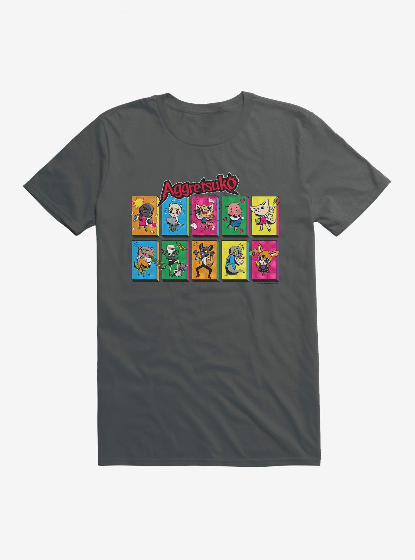 Aggretsuko Character Panels T-Shirt, , hi-res