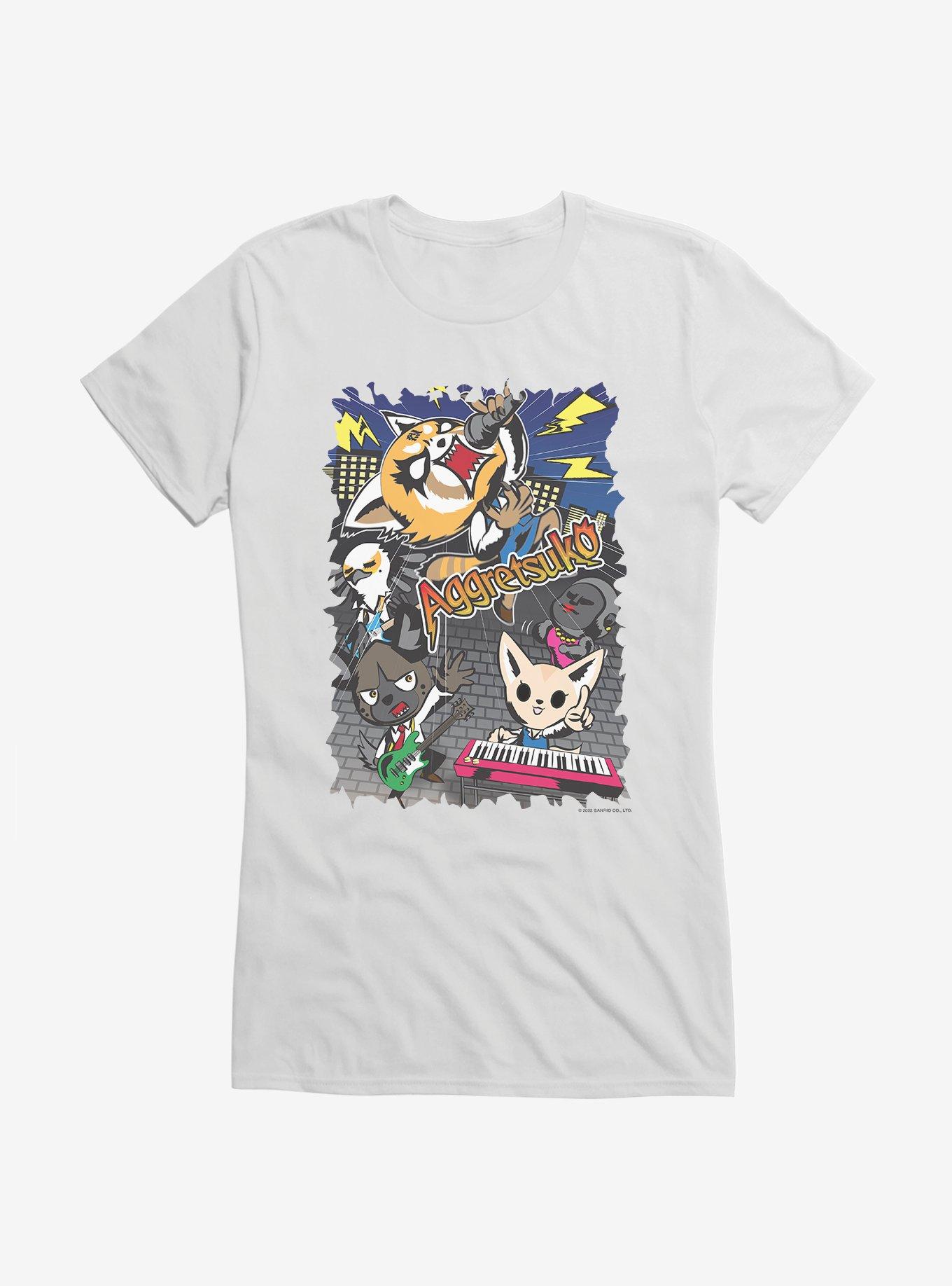 Aggretsuko Band Photo Girls T-Shirt, WHITE, hi-res