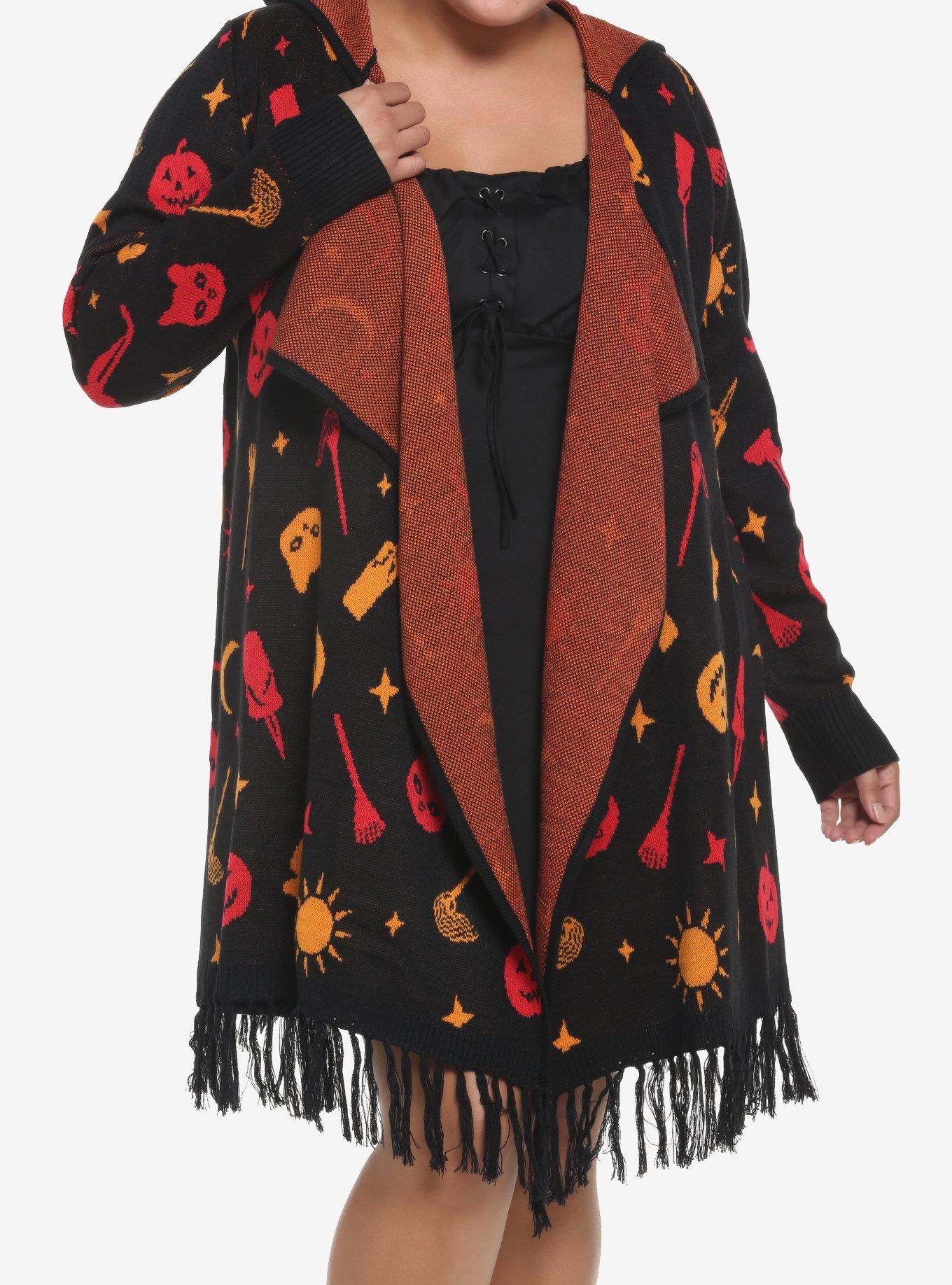 Hocus Pocus Dani Hooded Fringe Girls Cardigan