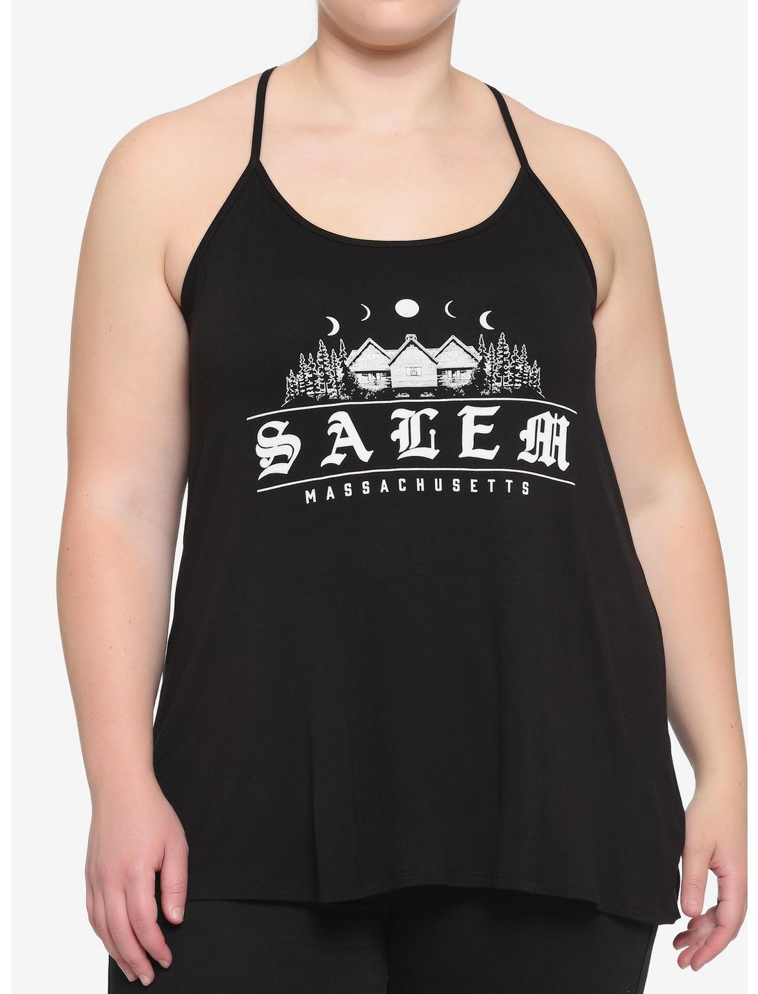 Salem Shark Bite Girls Tank Top Plus Size, BLACK, hi-res