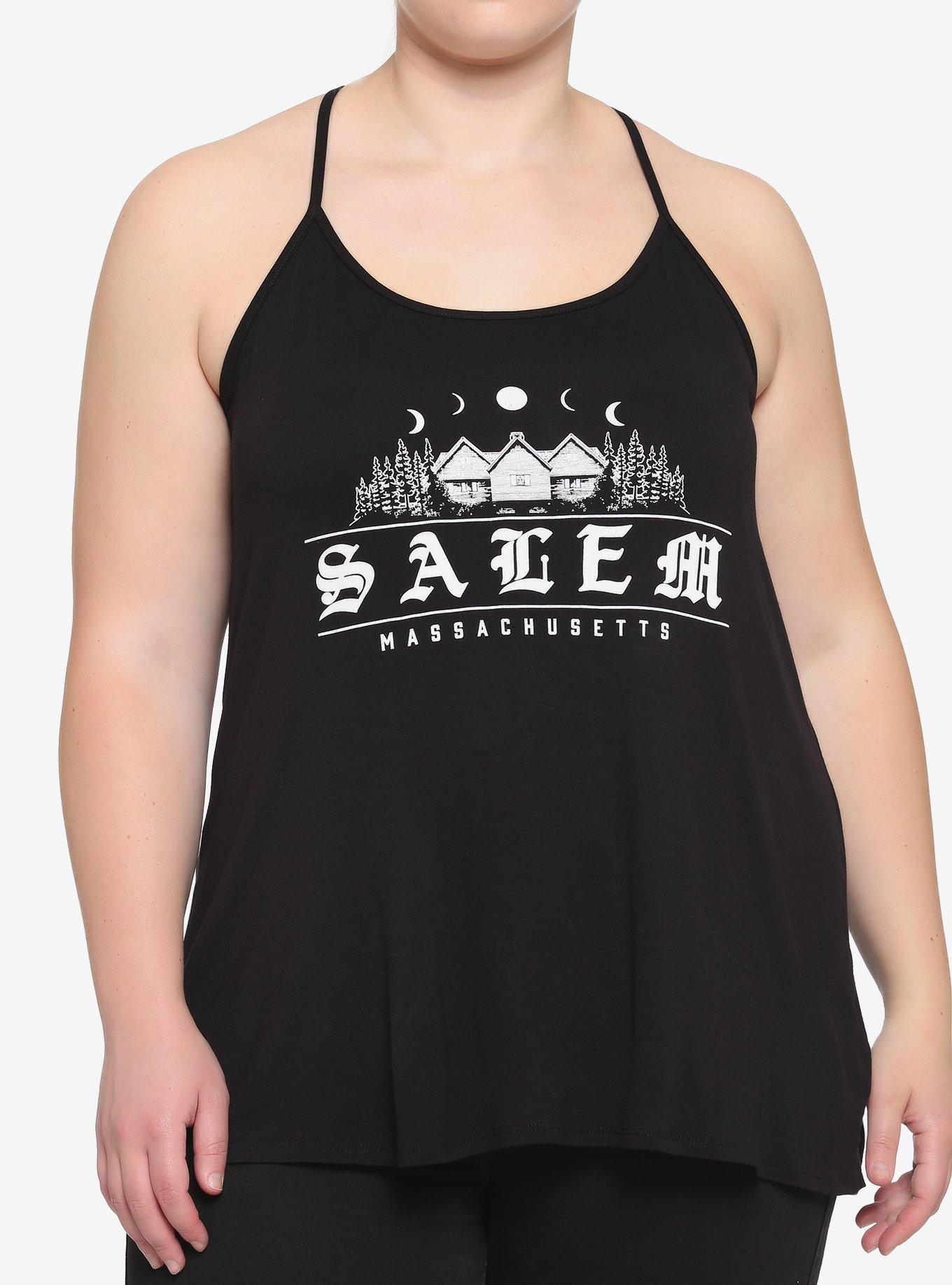 Salem Shark Bite Girls Tank Top Plus Size, BLACK, hi-res