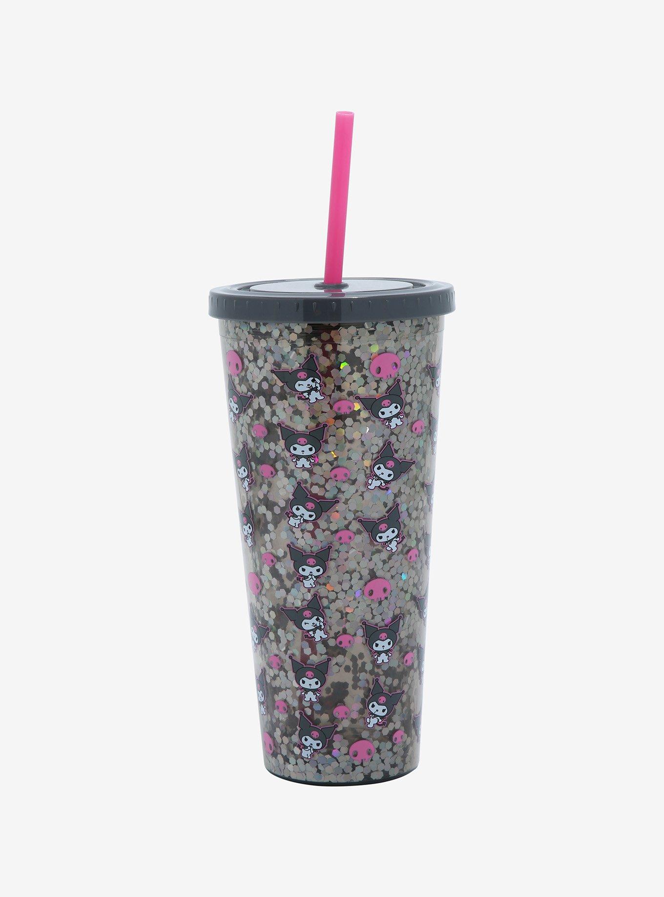 Portable Reusable PP Straw Cup Water Bottle Cup with straw Sequined Glitter  Drinking Cup Juice tumbler Cup Straw Mug Drinkware