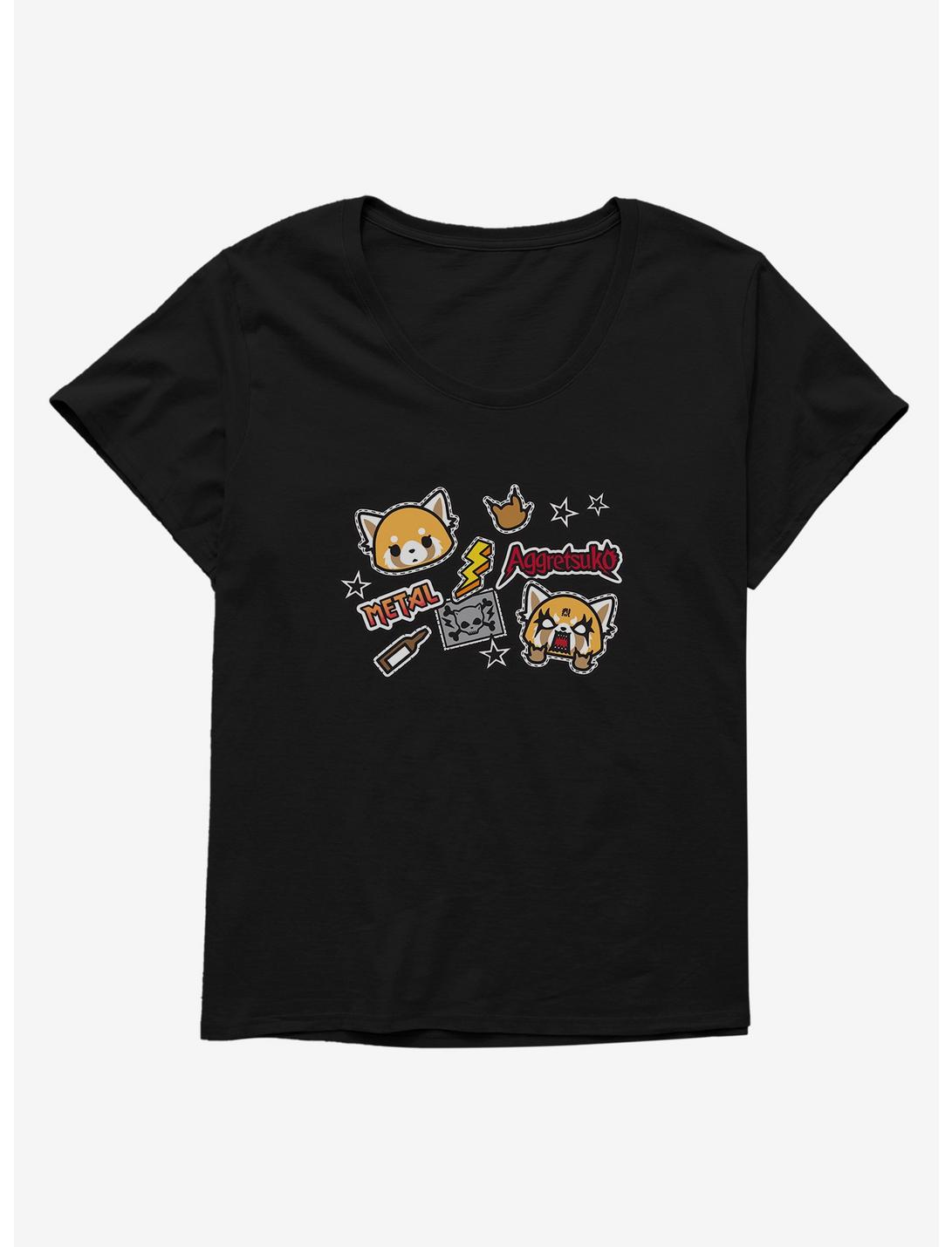 Aggretsuko Metal Gig Stickers Womens T-Shirt Plus Size, , hi-res