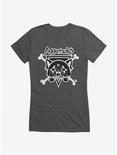 Aggretsuko Metal Crossbones Girls T-Shirt, CHARCOAL, hi-res