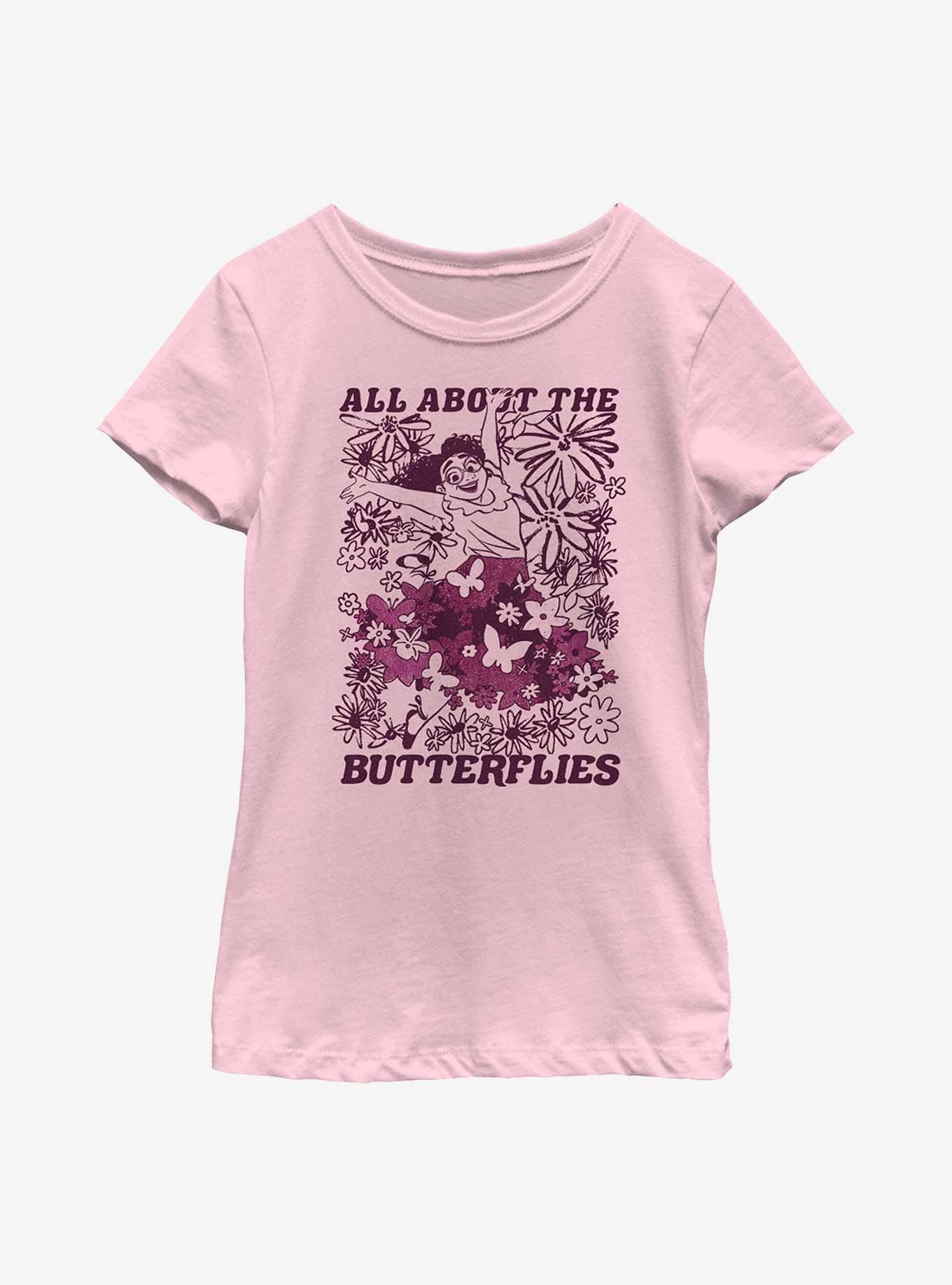 Disney Encanto Mirabel All About Butterflies Youth Girls T-Shirt, PINK, hi-res