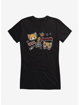 Aggretsuko Metal Gig Stickers Girls T-Shirt, , hi-res