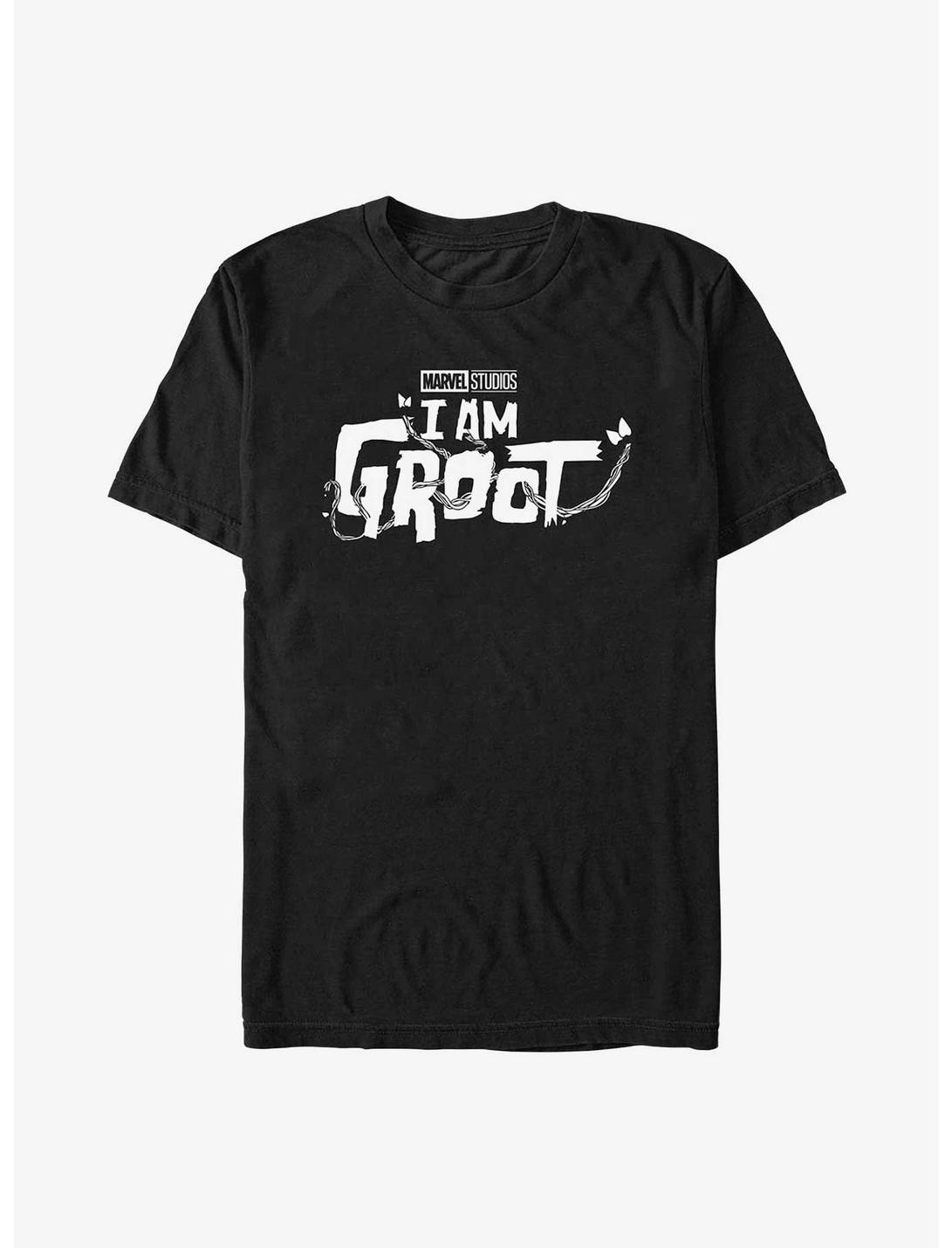 Marvel I Am Groot White Logo T-Shirt, BLACK, hi-res