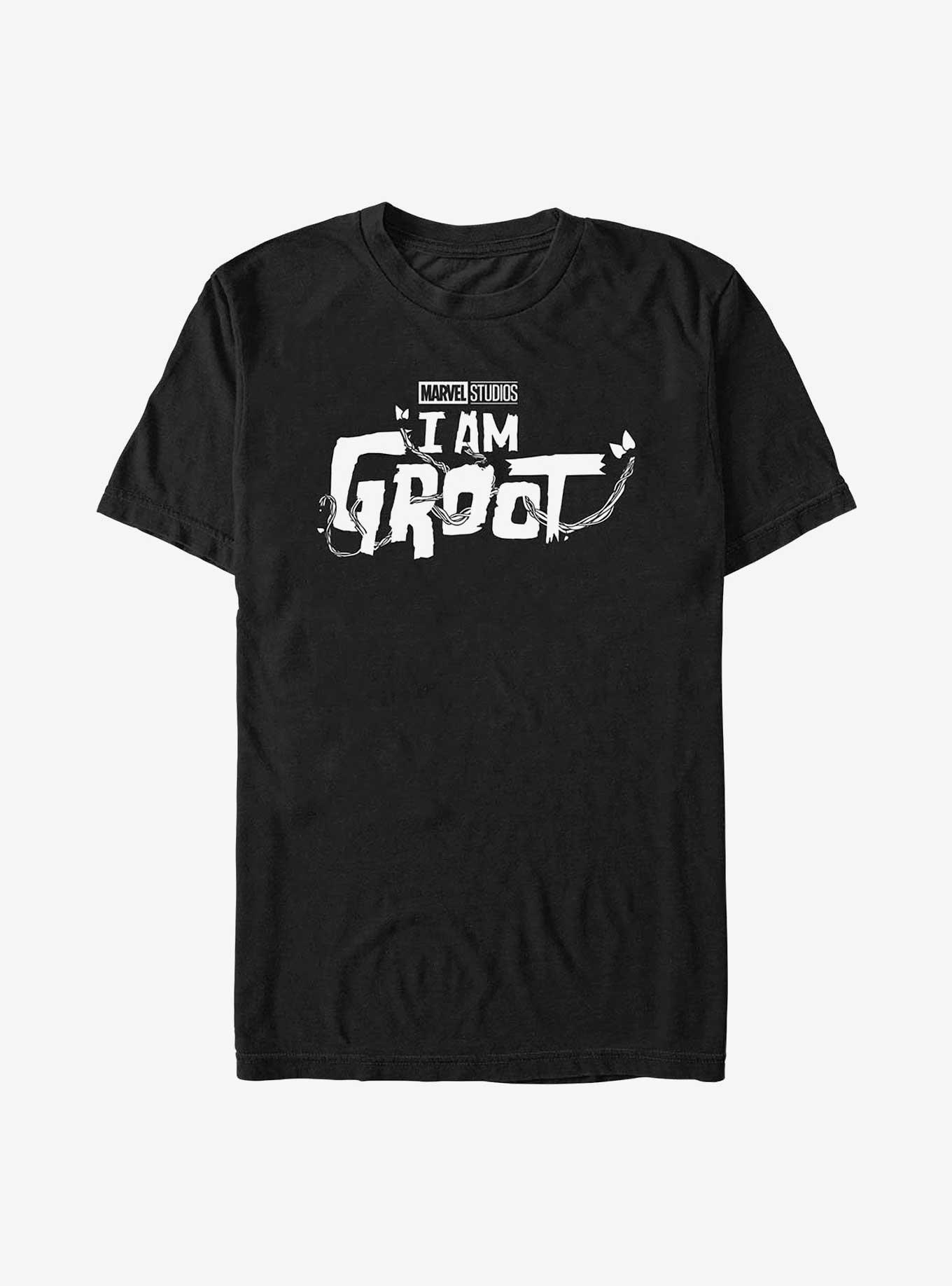 Marvel I Am Groot White Logo T-Shirt, BLACK, hi-res