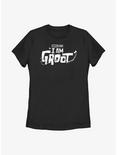 Marvel I Am Groot White Logo Womens T-Shirt, BLACK, hi-res
