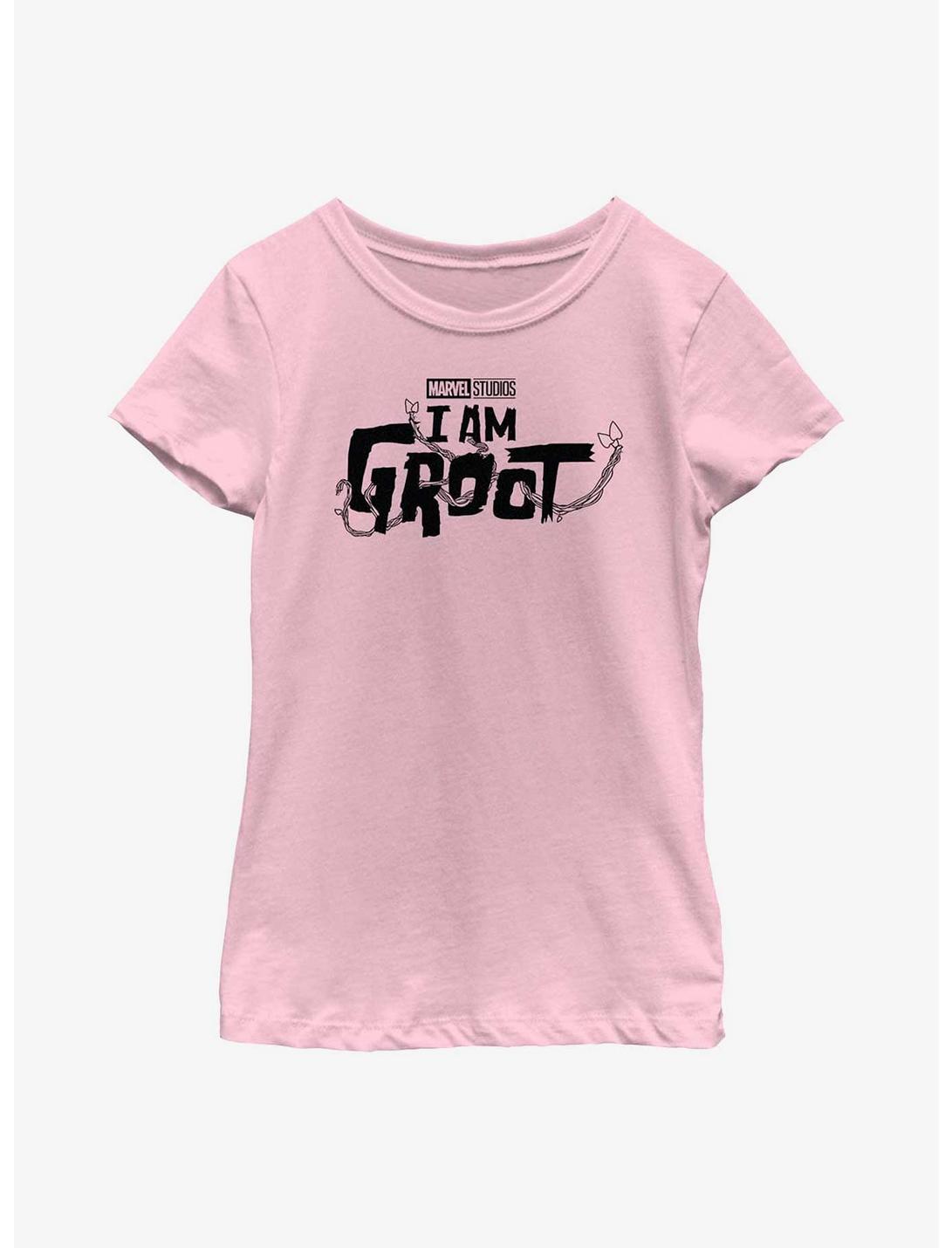 Marvel I Am Groot Black Logo Youth Girls T-Shirt, PINK, hi-res