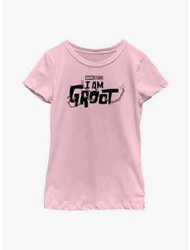 Marvel I Am Groot Black Logo Youth Girls T-Shirt, , hi-res
