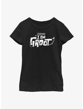 Marvel I Am Groot White Logo Youth Girls T-Shirt, , hi-res