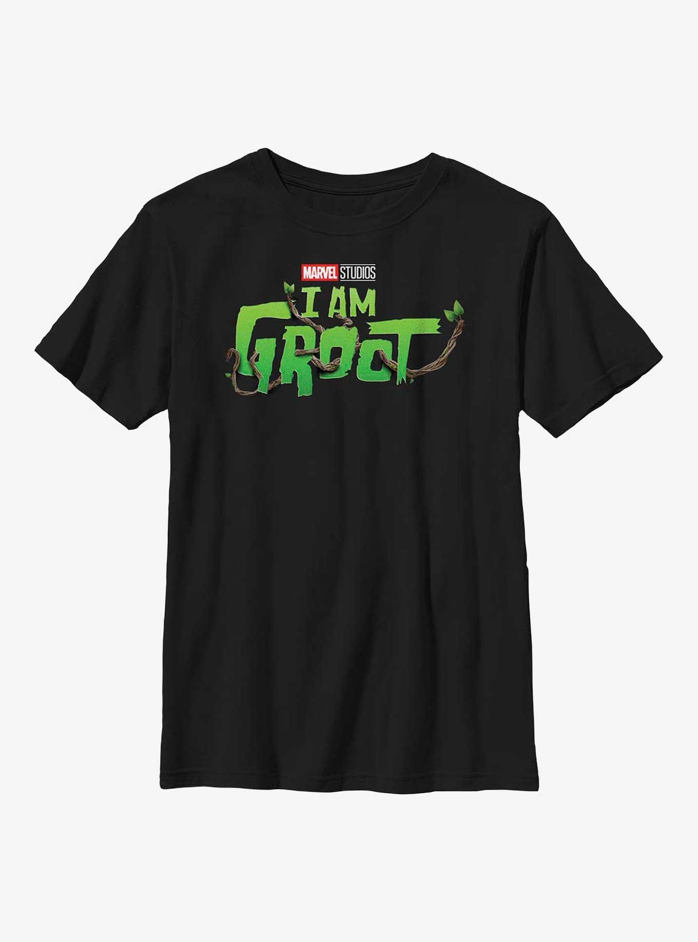 Marvel I Am Groot Main Logo Youth T-Shirt, BLACK, hi-res