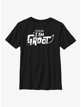 Marvel I Am Groot White Logo Youth T-Shirt, , hi-res