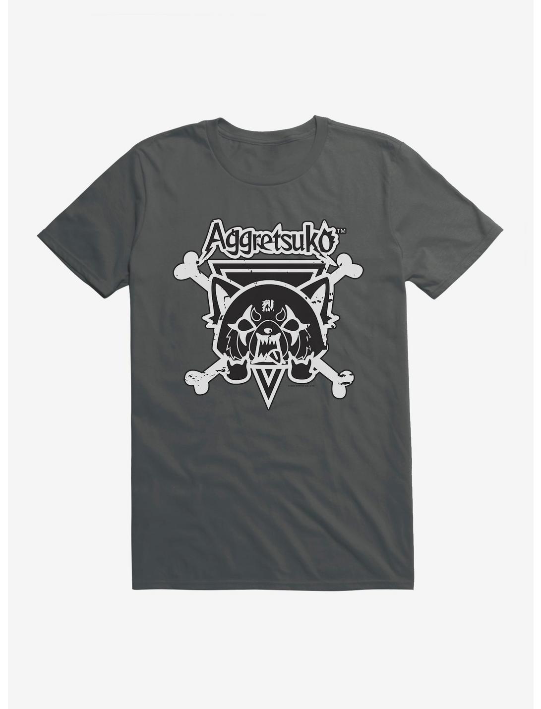Aggretsuko Metal Crossbones T-Shirt, CHARCOAL, hi-res