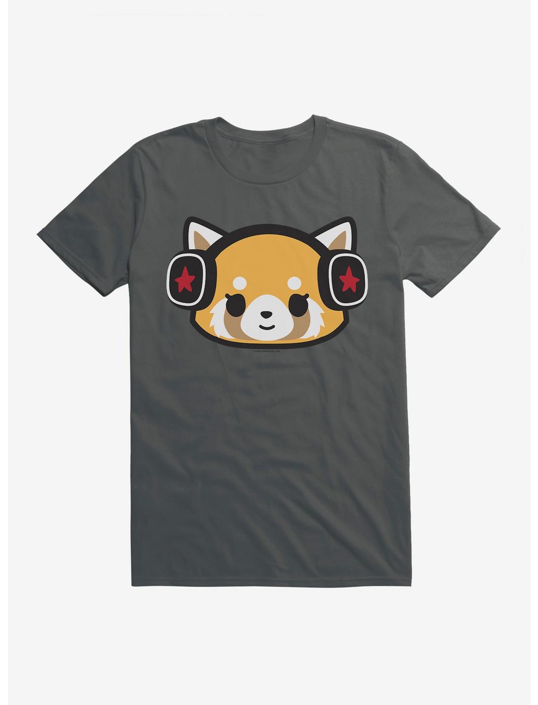 Aggretsuko Metal Headphones T-Shirt, CHARCOAL, hi-res