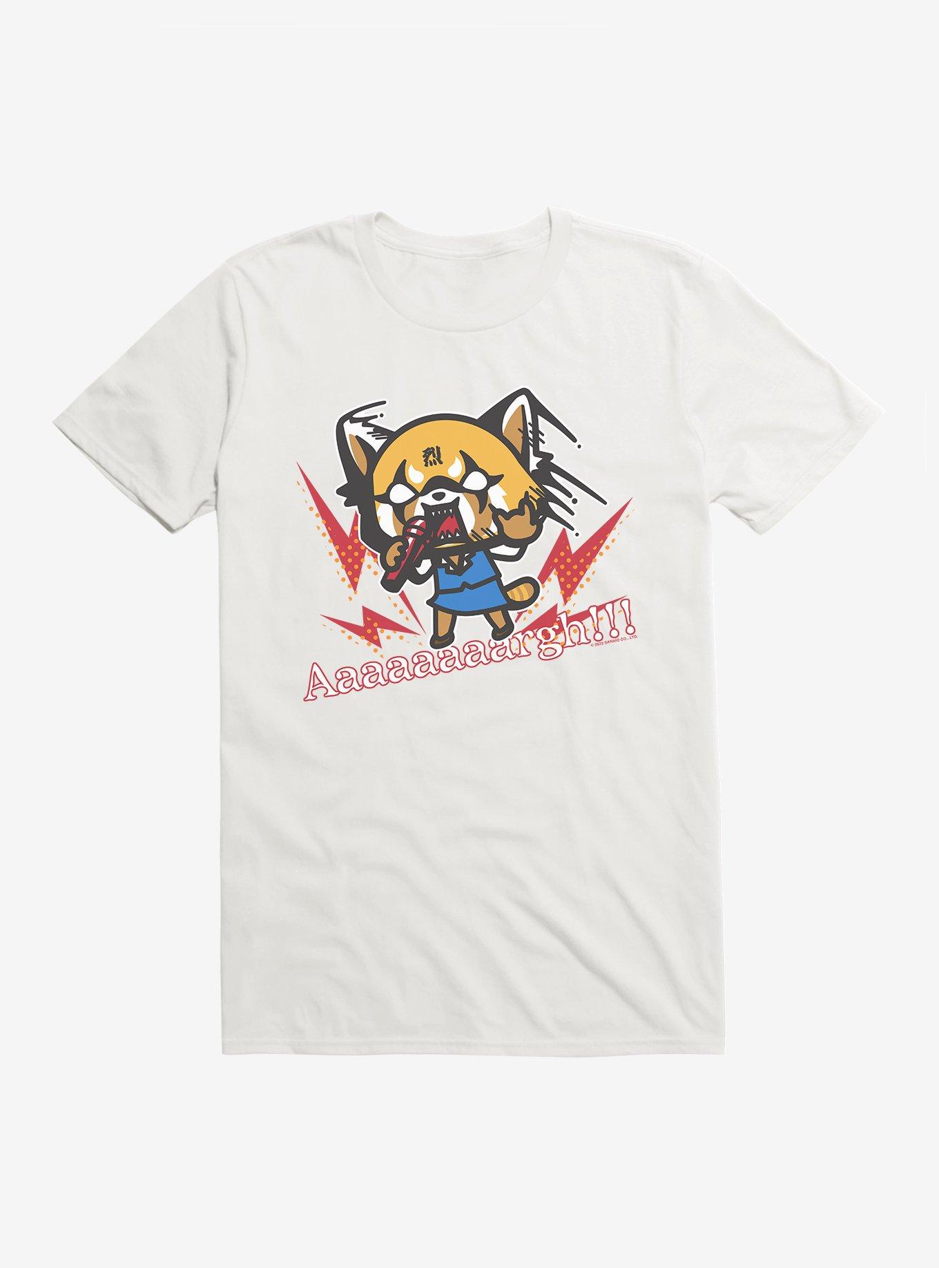 Aggretsuko Metal Raging T-Shirt, WHITE, hi-res