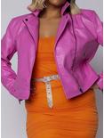Azalea Wang Pretty In Pink Moto Jacket Plus Size, PINK, hi-res