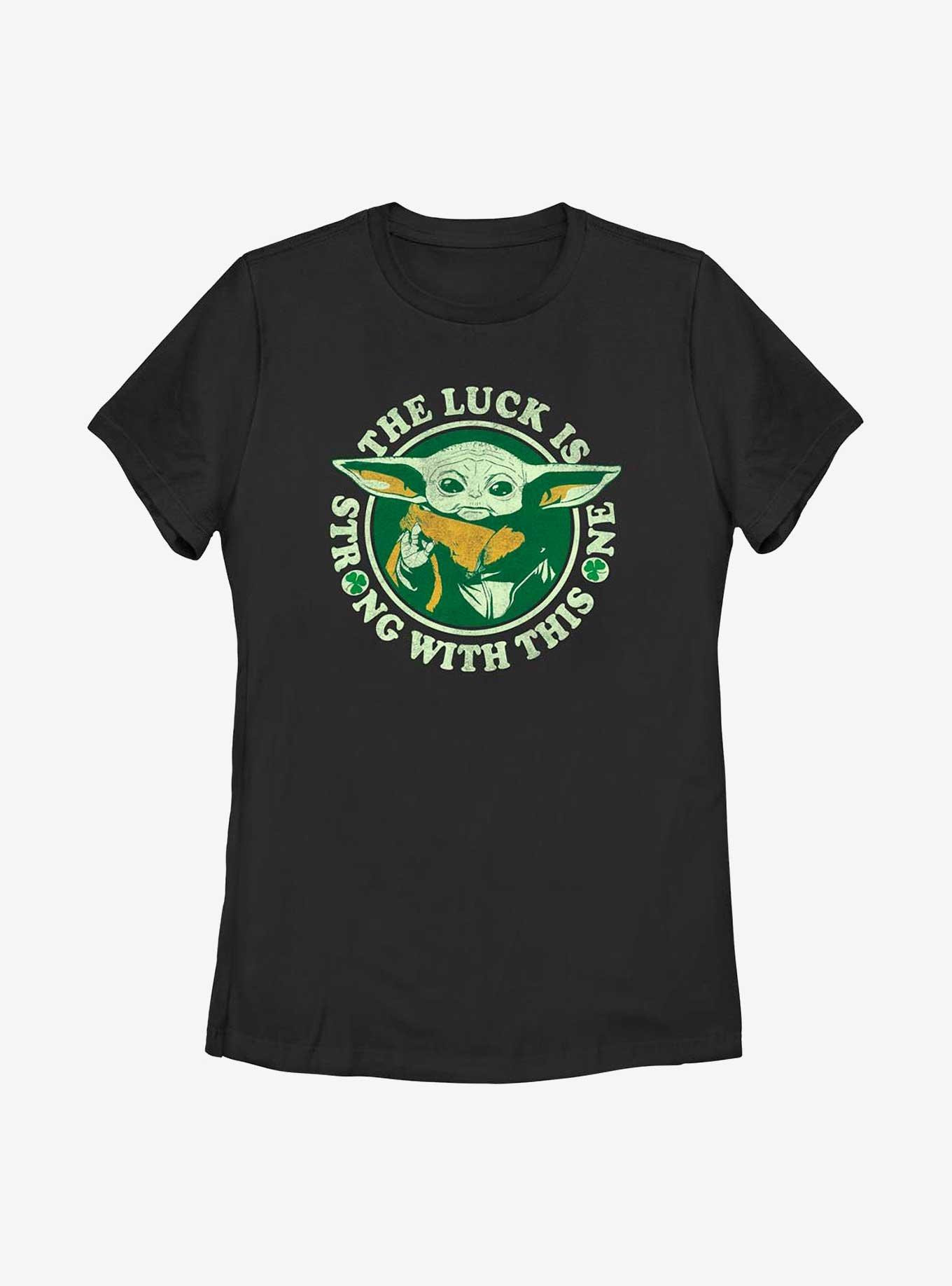Star Wars The Mandalorian Lucky Force Womens T-Shirt, BLACK, hi-res