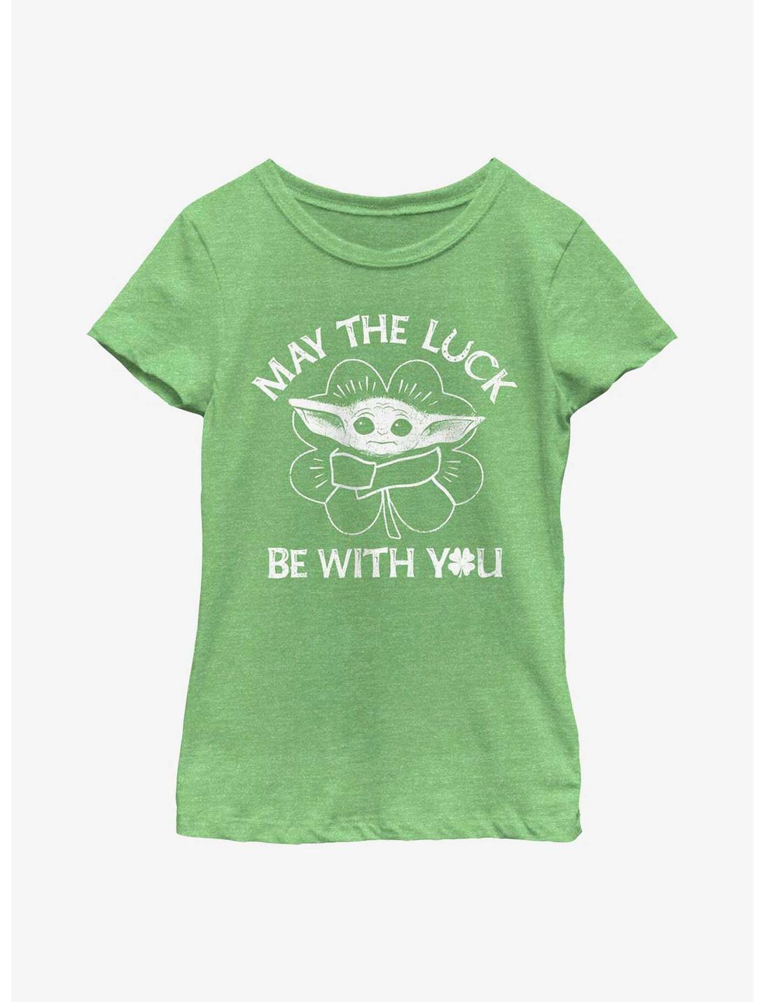 Star Wars The Mandalorian Strong Luck Youth Girls T-Shirt, GRN APPLE, hi-res