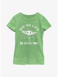 Star Wars The Mandalorian Strong Luck Youth Girls T-Shirt, GRN APPLE, hi-res