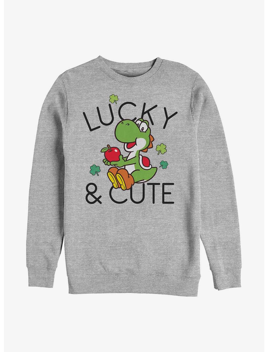 Nintendo Lucky And Cute Yoshi Sweatshirt, ATH HTR, hi-res