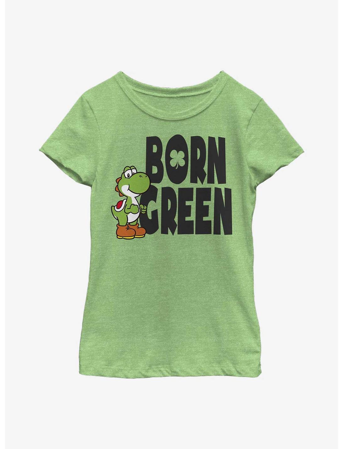 Nintendo Born Green Youth Girls T-Shirt, GRN APPLE, hi-res
