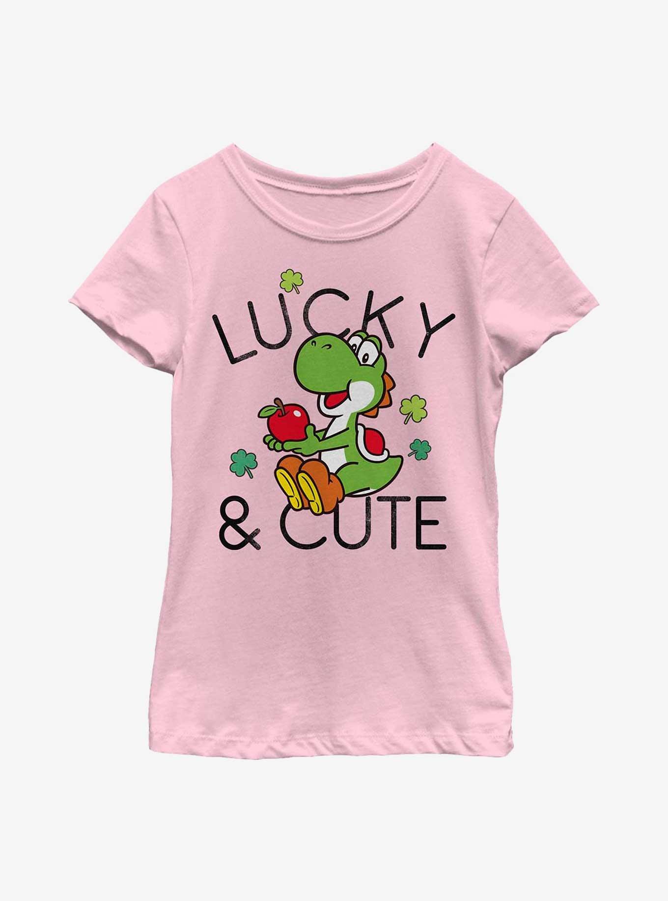 Nintendo Lucky And Cute Yoshi Youth Girls T-Shirt, PINK, hi-res