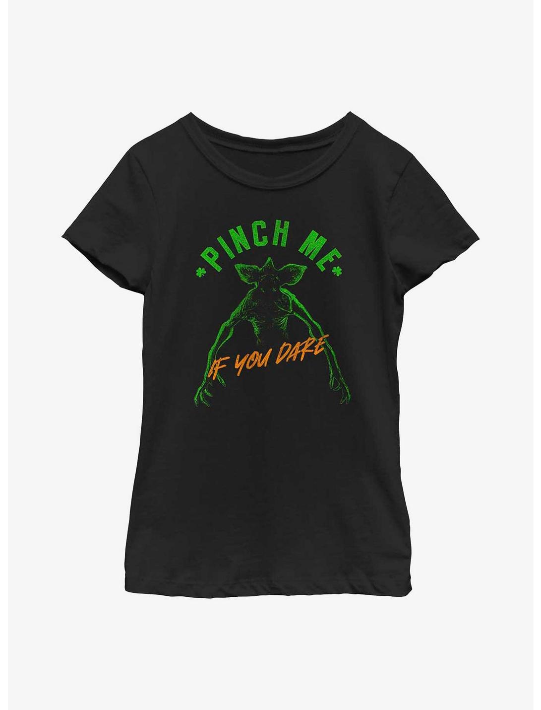 Stranger Things Pinch Me If You Dare Youth Girls T-Shirt, BLACK, hi-res