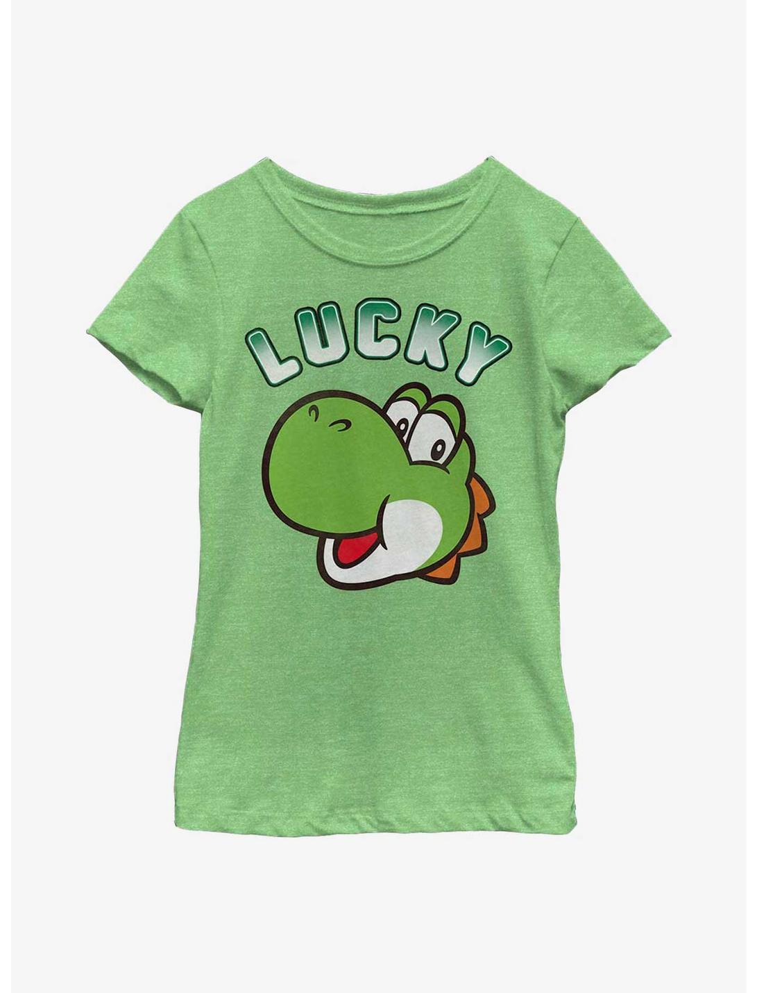 Super Mario Yoshi Lucky Patty Youth Girls T-Shirt, GRN APPLE, hi-res