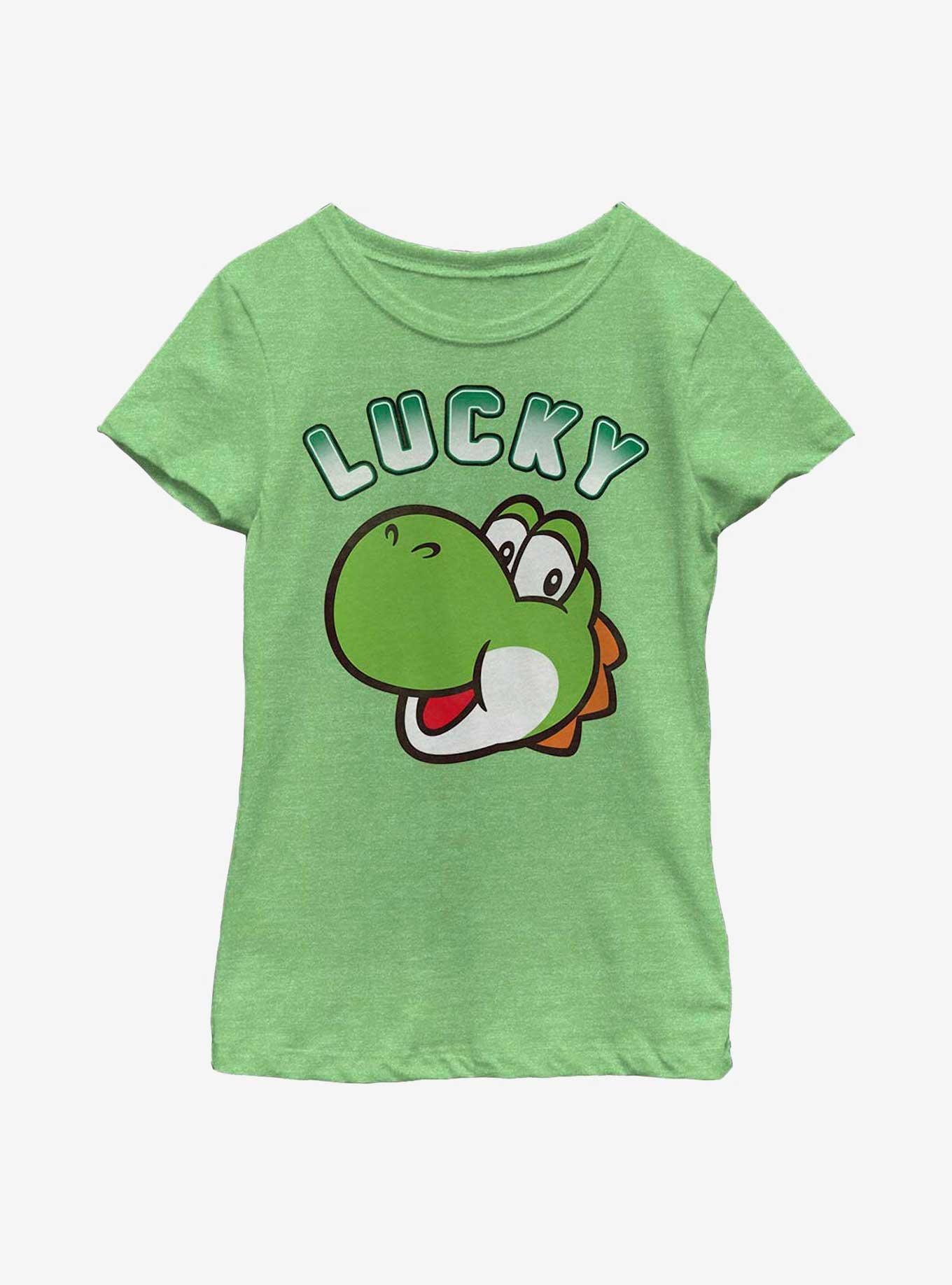 Super Mario Yoshi Lucky Patty Youth Girls T-Shirt, GRN APPLE, hi-res