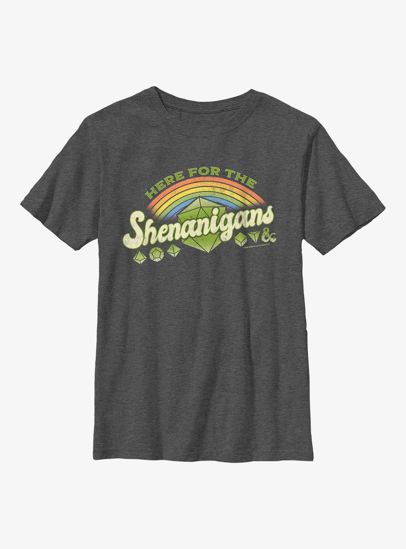Dungeons And Dragons Here For Shenanigans Youth T-Shirt, , hi-res