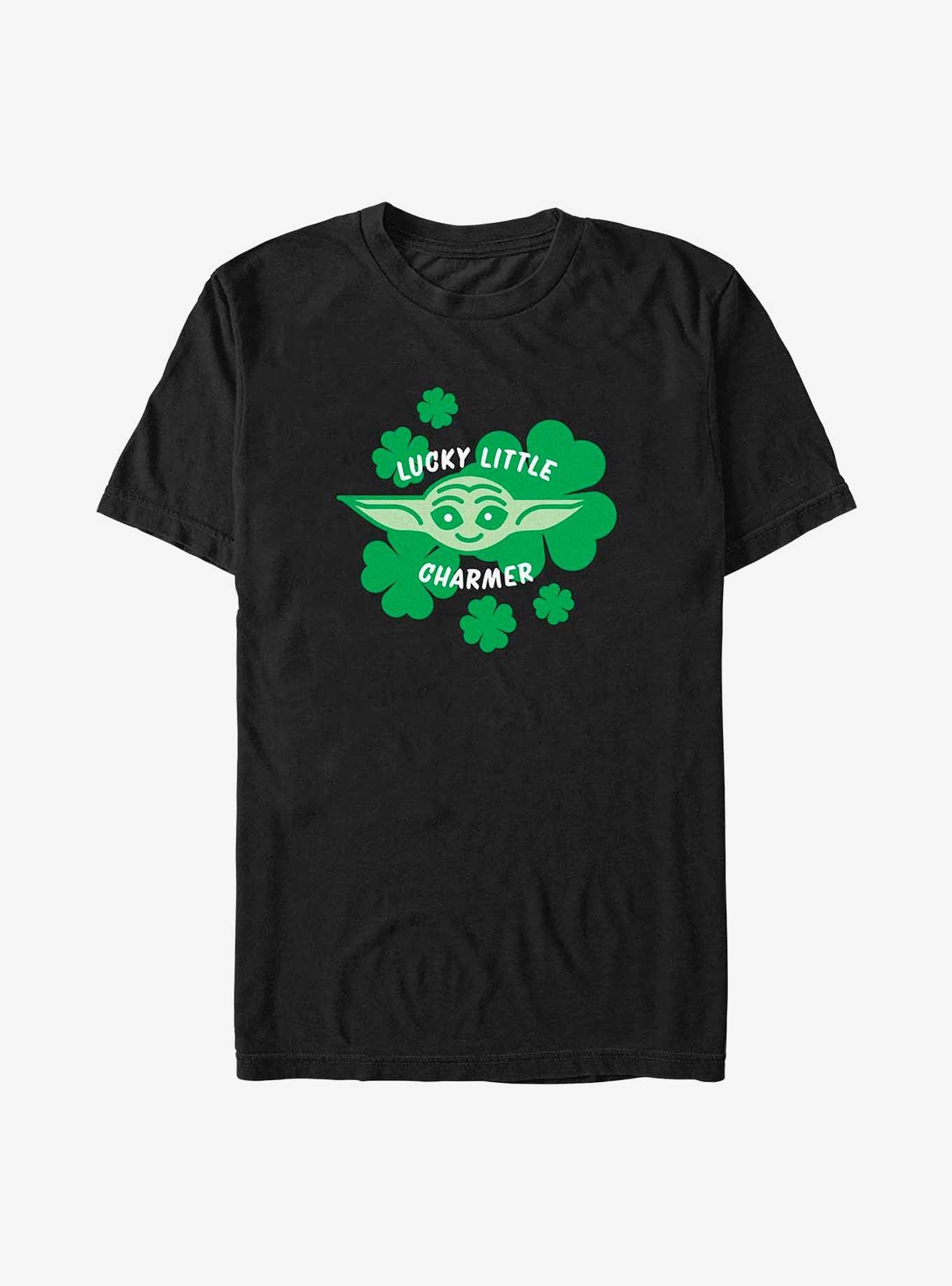 Star Wars The Mandalorian Lucky Charmer Clovers T-Shirt, BLACK, hi-res