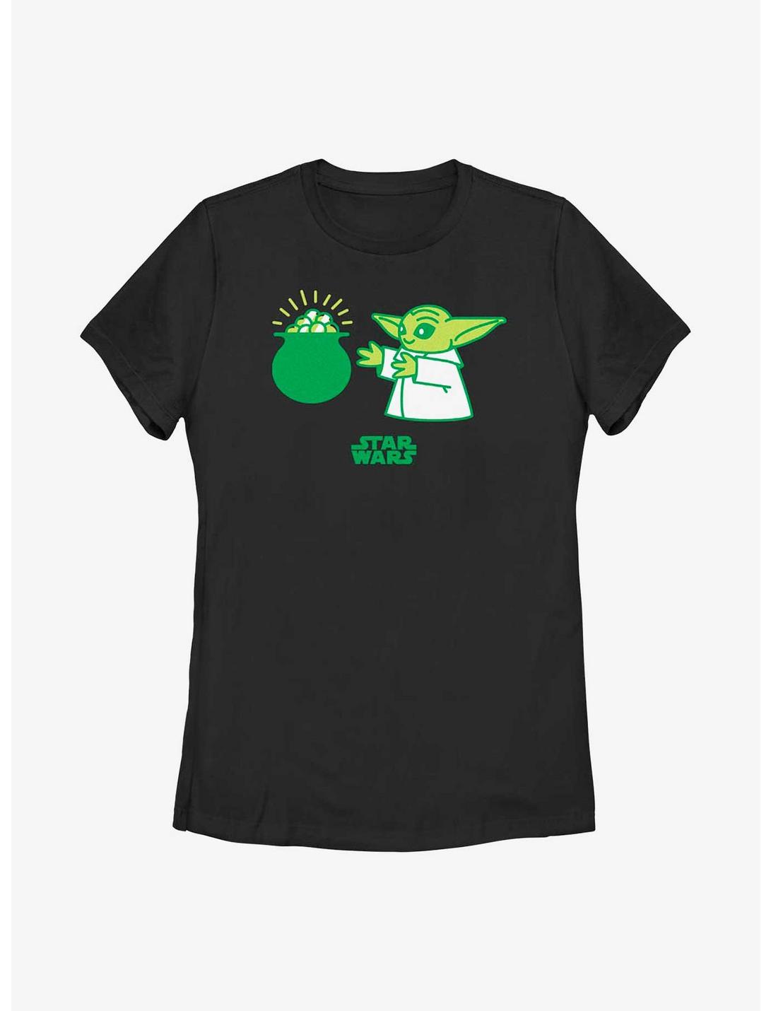 Star Wars The Mandalorian Yoda Snack Womens T-Shirt, BLACK, hi-res