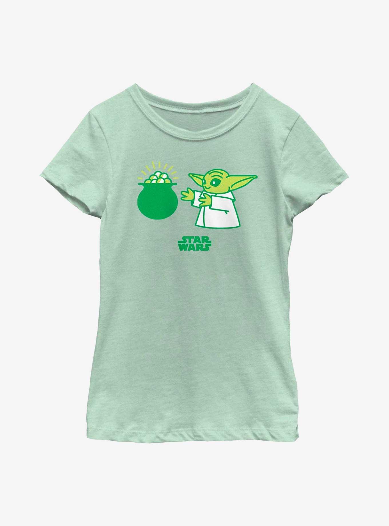 Star Wars The Mandalorian Yoda Snack Youth Girls T-Shirt, MINT, hi-res