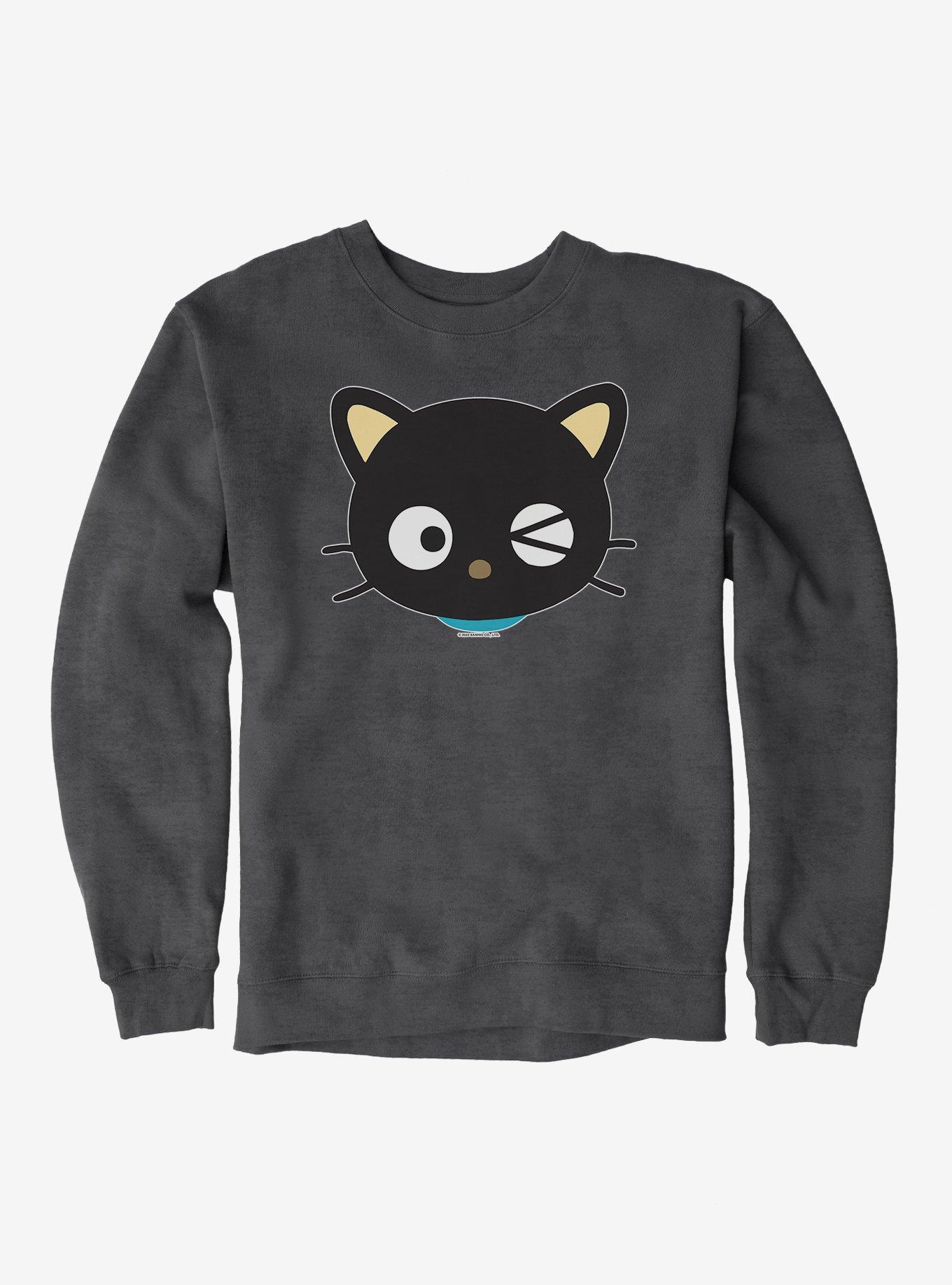 Chococat Winky Sweatshirt, CHARCOAL HEATHER, hi-res