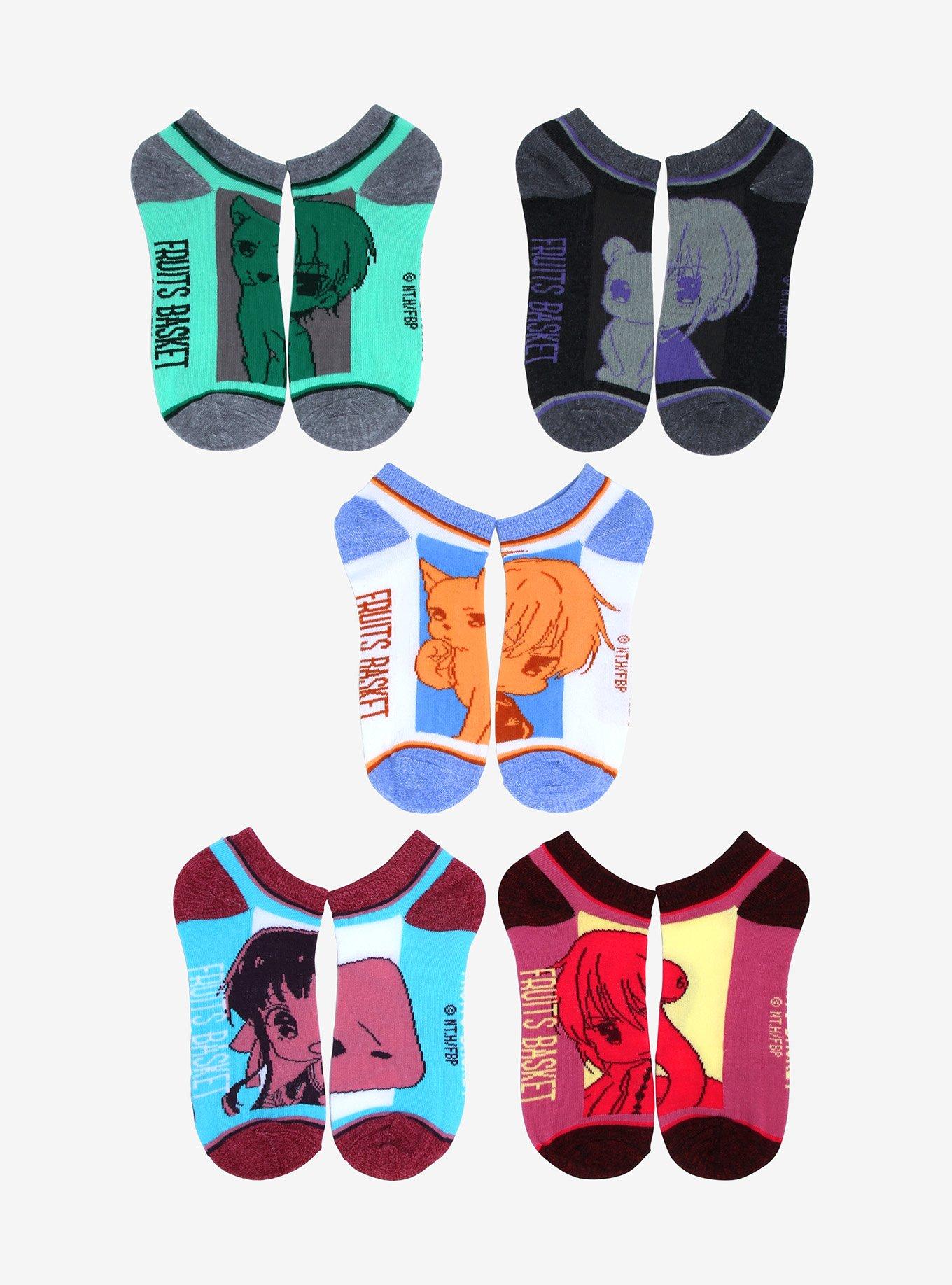 Fruits Basket Chibi Form No-Show Socks 5 Pair, , hi-res