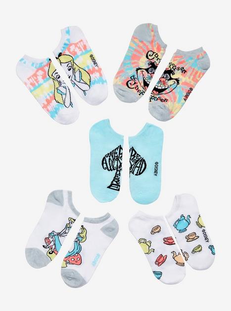 Disney Alice In Wonderland Tie-Dye No-Show Socks 5 Pair | Hot Topic